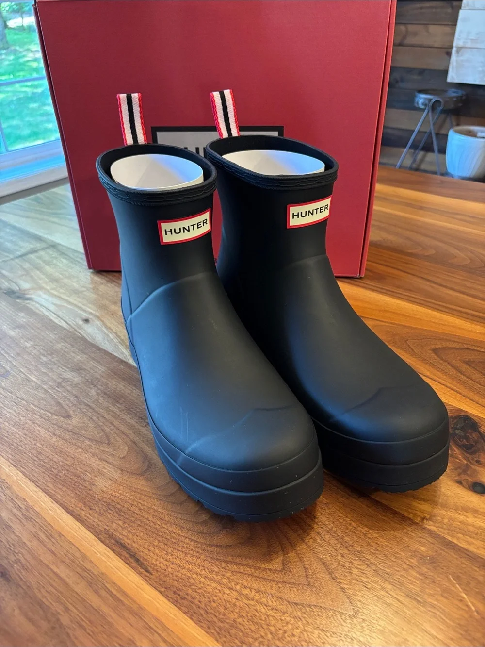 NEW Hunter Women’s Original Short Black Play Wedge Rain Boot Size 11